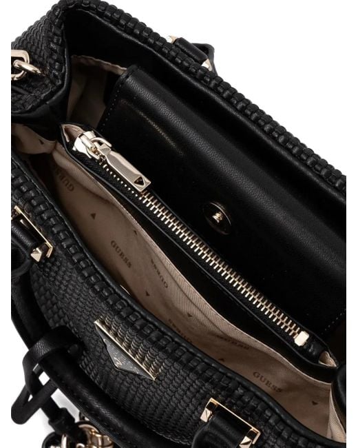 Guess Black Logo-Plaque Tote Bag