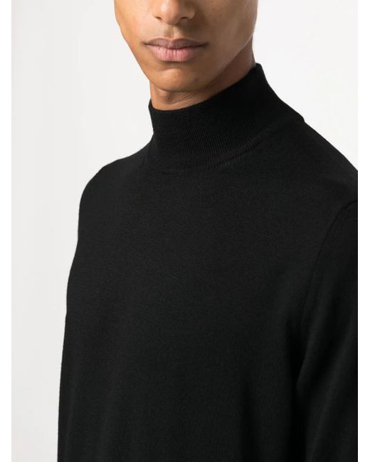 Corneliani Black High-Neck Virgin-Wool Jumper for men