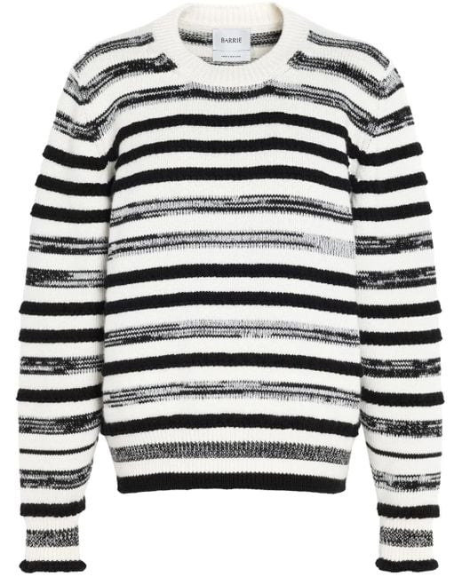 Barrie White Striped Sweater