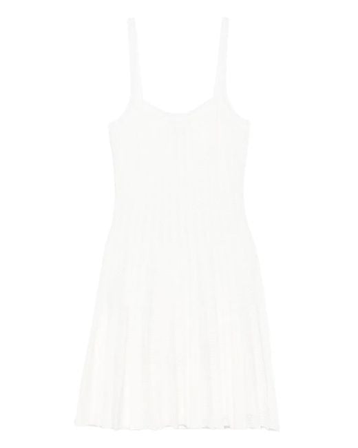 Staud Pleated Sleeveless Dress White