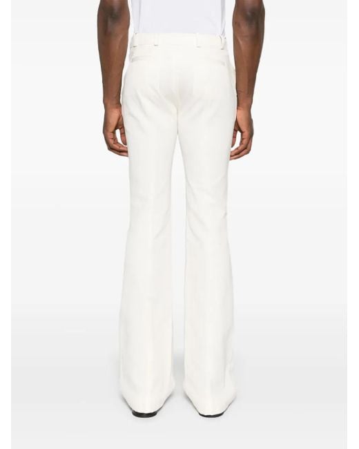 Ludovic de Saint Sernin White Bum Tailored Flared Trousers
