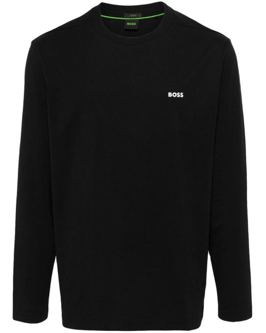 Boss Black Rubberised-logo Long-sleeve T-shirt for men