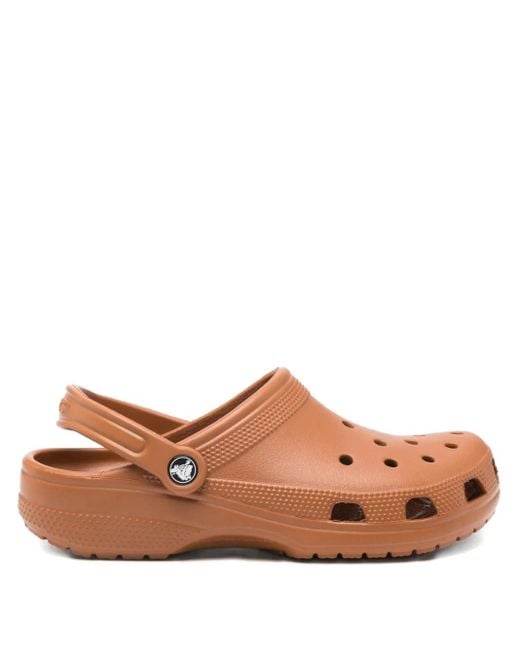 CROCSTM Brown Perforated Backstrap Clogs