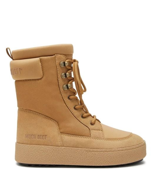 Moon Boot Brown Ltrack Padded Combat Boots