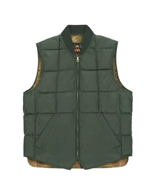 Fortela Green Padded Camouflage-Print Gilet for men