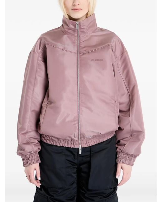 Nike Pink Logo-Embroidered Jacket