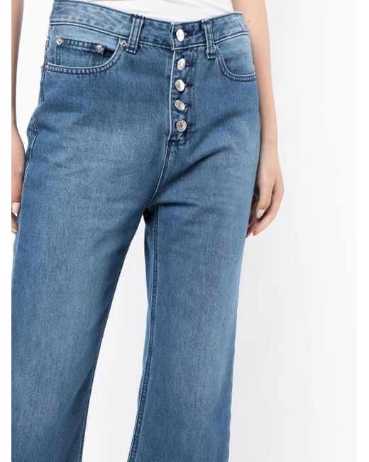 Michael Kors Blue Selma High-Rise Cropped Jeans