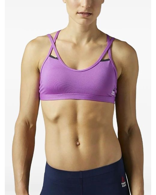 Reebok Purple Double Strappy Sport Bra