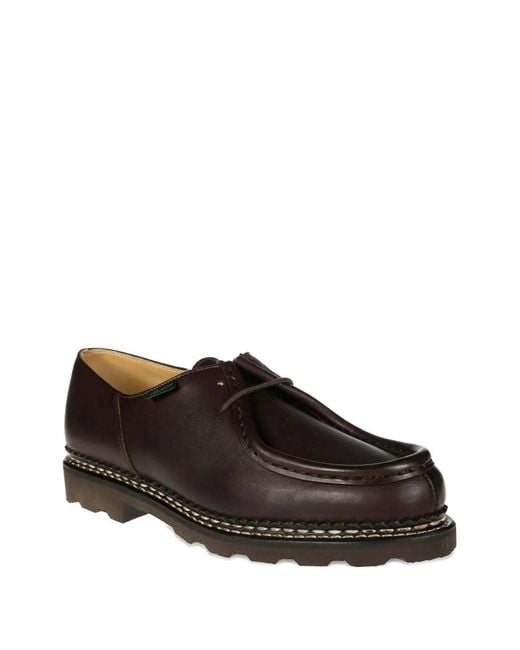 Paraboot Brown Michael Norwegian-Stitched Leather Derby Shoes for men