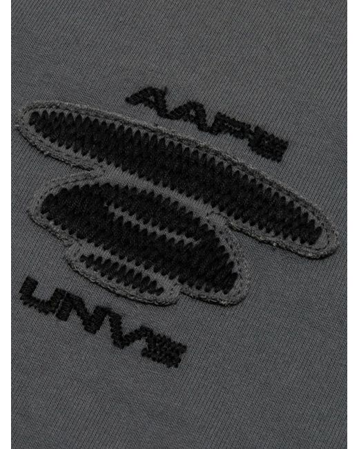 Aape By A Bathing Ape Gray Embroidered Logo-Patch T-Shirt for men