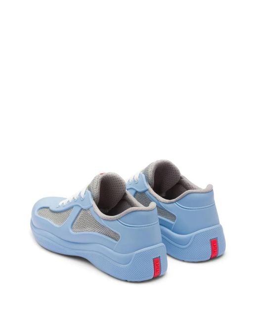 Prada Blue America's Cup Sneaker Aus Weichem Gummi