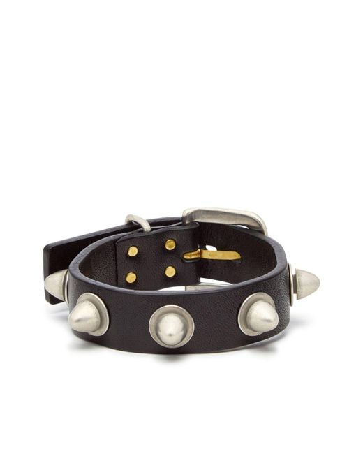 Undercover Black Studded Leather Band Bracelet for men
