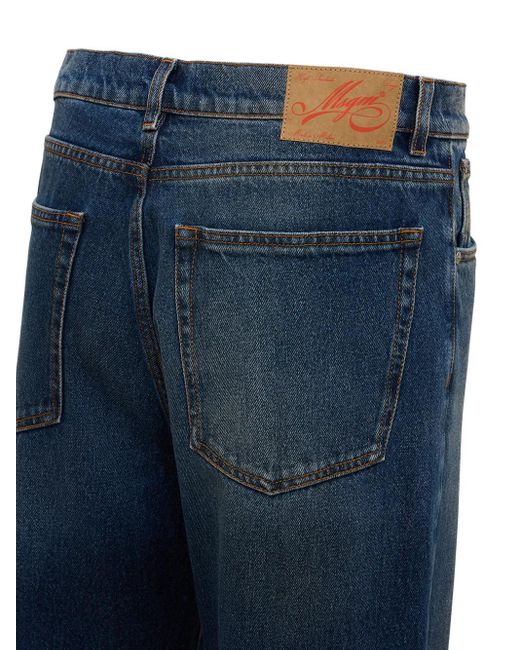MSGM Blue Logo-Patch Jeans for men