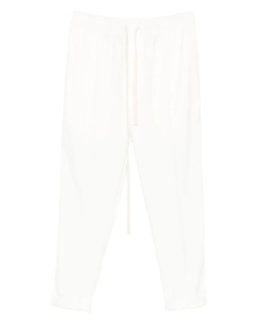Hamza White Drawstring-Fastening Trousers for men