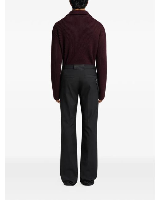 Courreges Black Logo-Patch Trousers for men