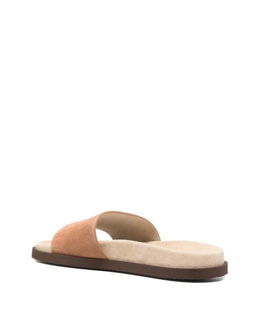 Brunello Cucinelli Brown Leather Slippers for men