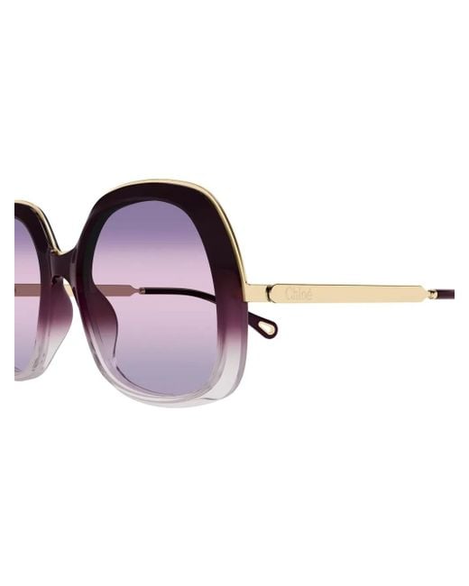 Chloé Purple Round Frame Sunglasses