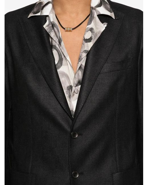 Tagliatore Black Pocket Single-Breasted Blazer for men