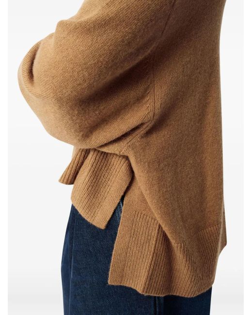 Axel Arigato Brown Turtleneck Split-Hem Sweater
