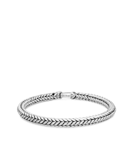 David Yurman White Sterling Chevron Bracelet (6Mm) for men