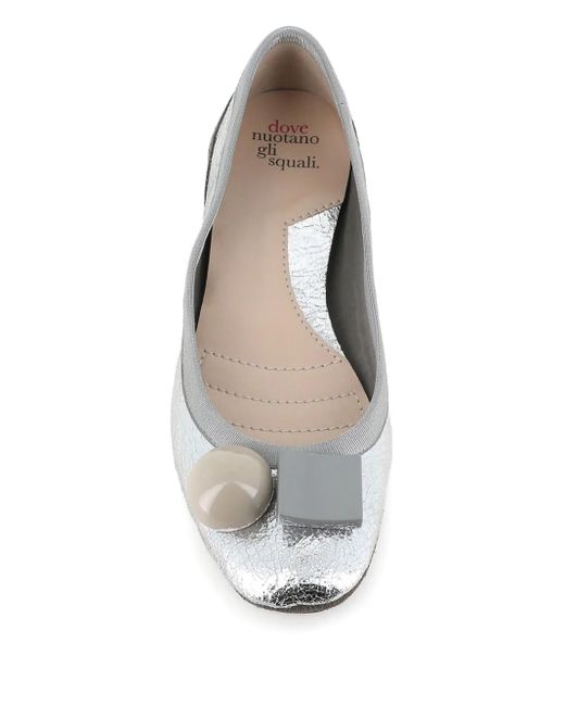 Dove Nuotano Gli Squali White Ballerines Becky