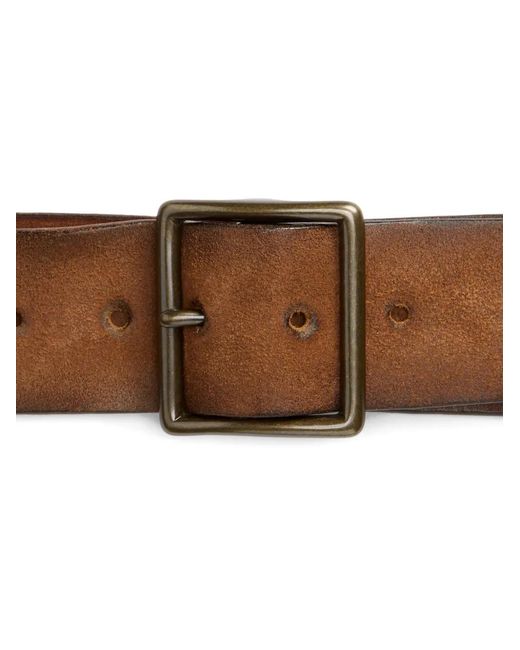 RRL White Studded Leather Belt for men
