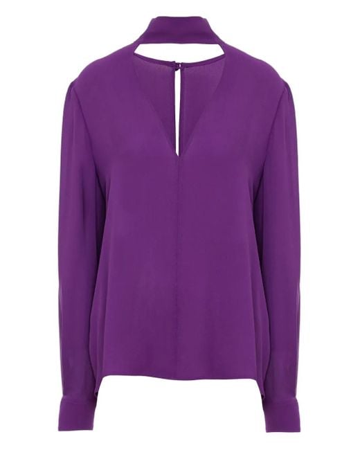 Valentino Garavani Purple Silk Blouse