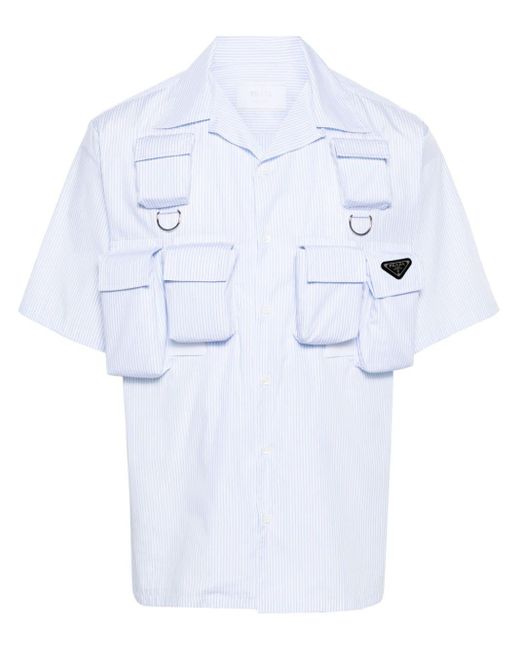Prada Cargo-Hemd aus Baumwolle in White für Herren