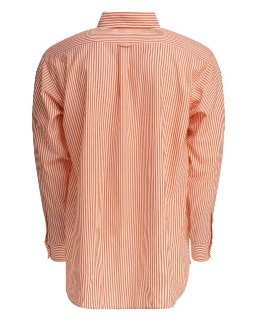 Beams Plus Pink Striped Button-Down Shirt for men