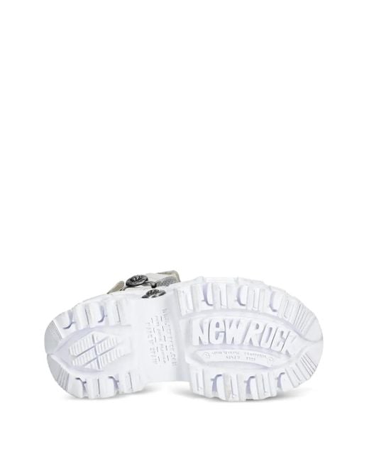 New Rock White 100Mm Studded Platform Sandals