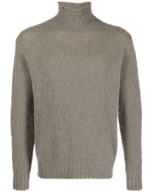 Ami Paris High-neck Brushed-effect Jumper in Gray for Men | Lyst