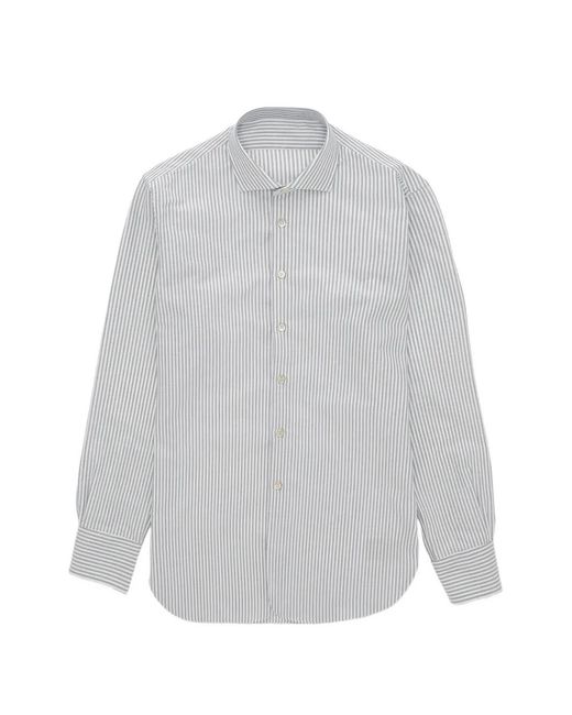 Fortela White Jack Striped Oxford Shirt for men