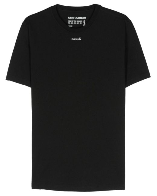 Maharishi Black Logo-print Cotton T-shirt for men