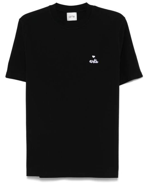 メンズ Arte' ハートロゴ Tシャツ Black