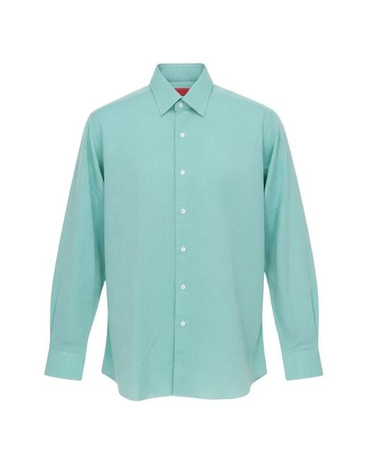 Isaia Blue Long-Sleeve Button-Down Shirt for men