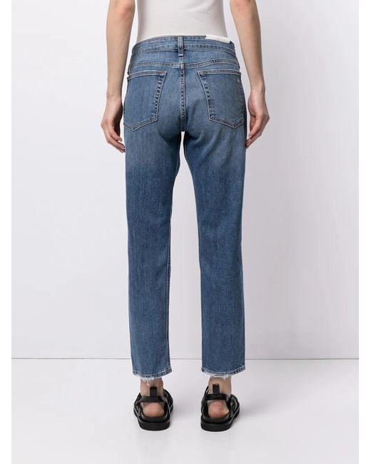 Rag & Bone Blue Julienne Cropped Jeans