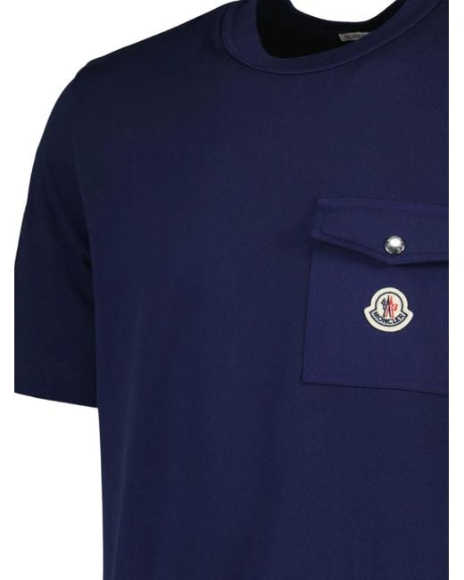 メンズ Moncler コットン Tシャツ Blue