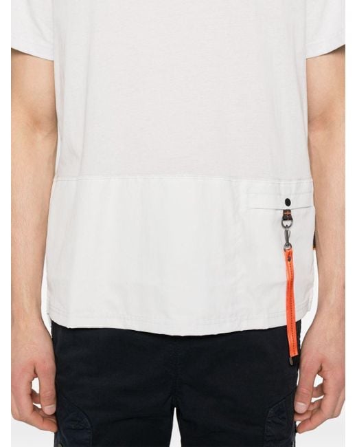 T-shirt Clint con design a inserti di Parajumpers in White da Uomo