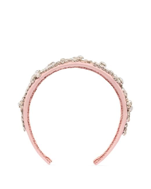 Erdem Multicolor Embellished Satin Headband