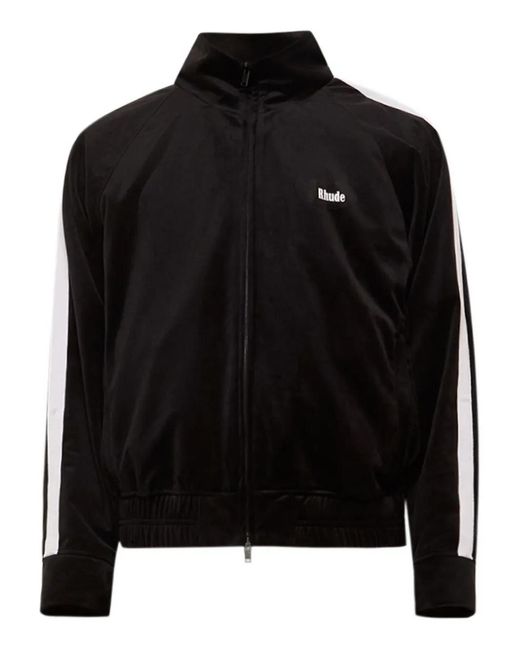 Rhude Black Hampton Velvet Striped Track Jacket for men