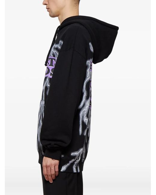 SAINTWOODS Black Lightning Hoodie for men