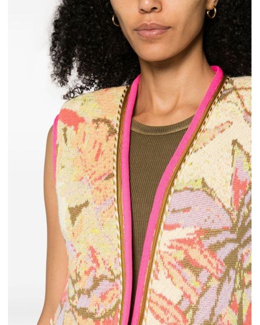 Forte Forte Pink Jacquard-pattern Ribbed-knit Vest