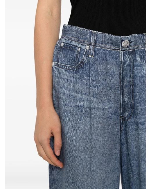 Rag & Bone Blue Miramar Slink Wide-Leg Pants