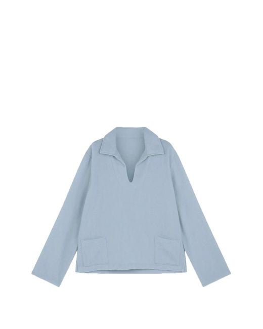 Fortela Blue Franco2 Patch-Pocket V-Neck Sweater for men