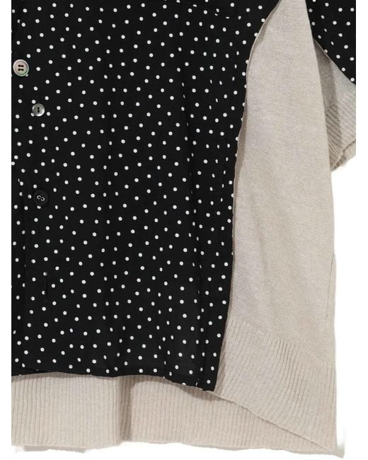 Undercover Black Polka-Dot Layered Shirt for men