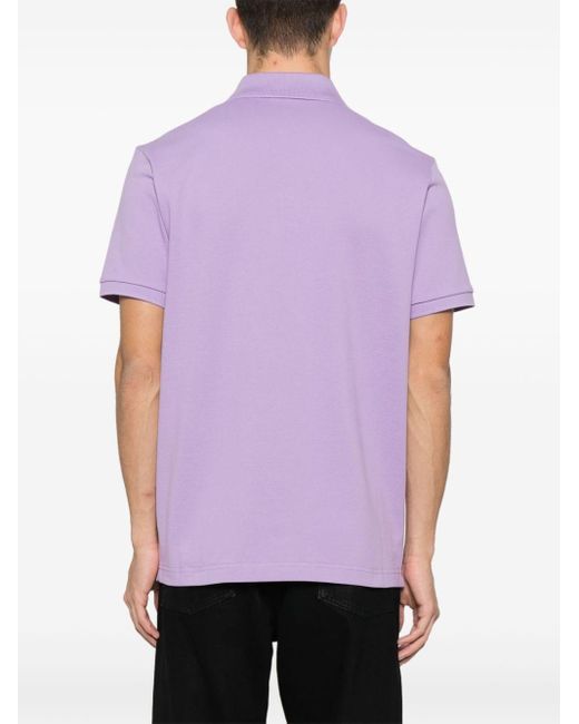メンズ Moncler モノグラムパッチ ポロシャツ Purple