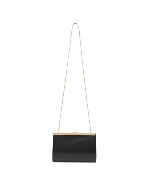 Alberta Ferretti White Logo-Engraved Clutch Bag