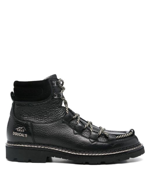 Doucal's Black Lace-Up Boots for men