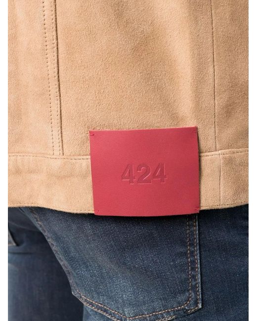 424 Multicolor Button-Up Leather Jacket for men