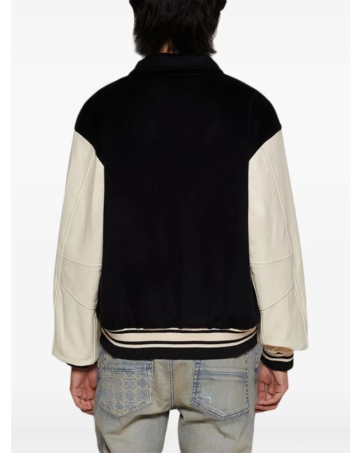 Rhude Black Collegiate Bomber Jacket for men